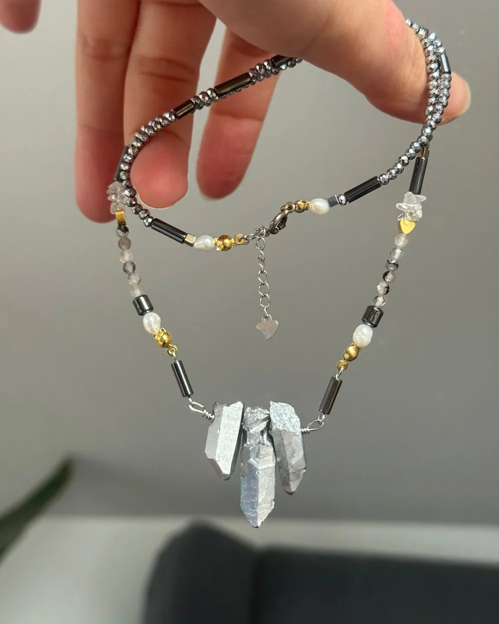 Choker: Kwarc Tytanowy